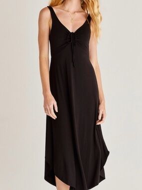 Z Supply Black Maxi Dress with Tie Front